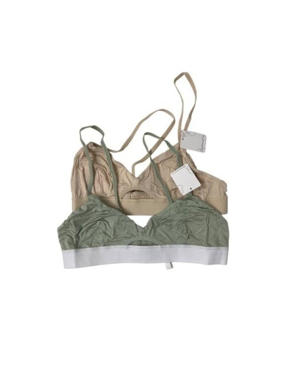 Anemone Jersey Bralette Bundle In Beige & Sage